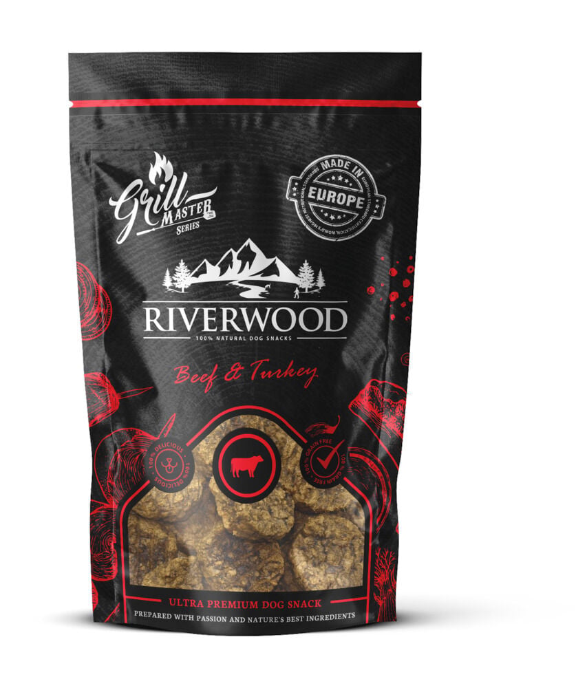 Riverwood Grillmaster Series - Hondensnack - 100 Gram - rund, kalkoen