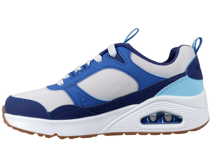 SKECHERS UNO RETRO-GROOVE WHITE AND BLUE SNEAKER