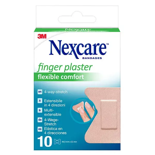 Curativo para ponta de dedo Nexcare 3M Flexible Comfort Multi-Stretch, 10 unidades.