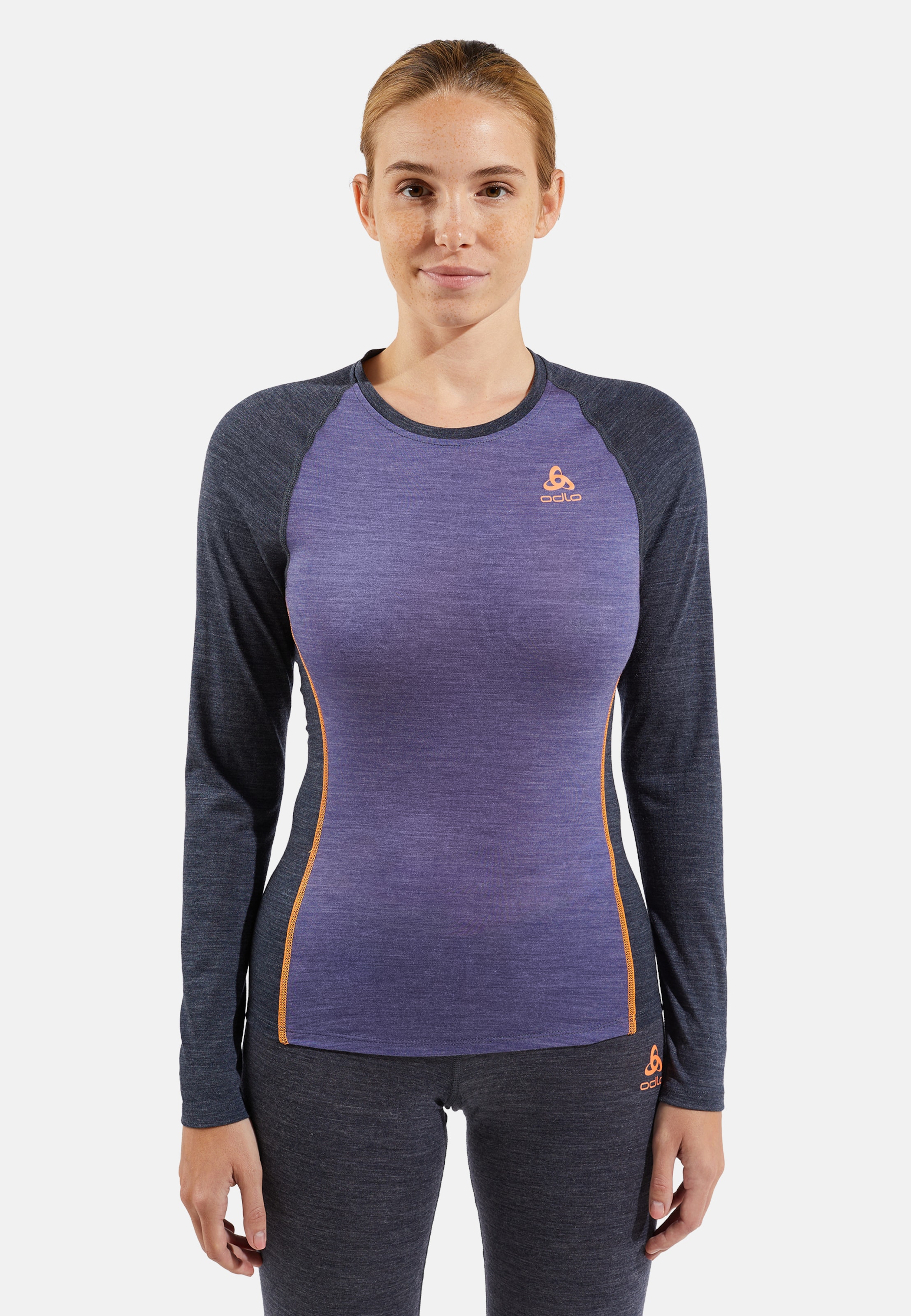 Natural Performance Wool 150 Base Layer Langarmshirt in folkstone gray - india ink melange