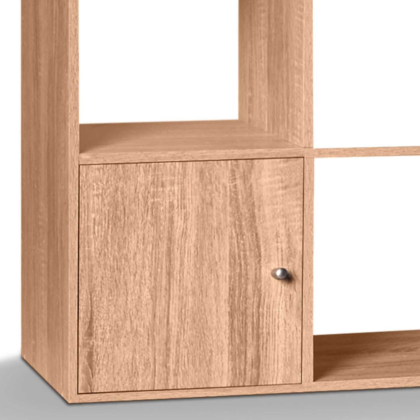 Meuble de rangement cube RUDY 12 cases bois façon hêtre avec portes