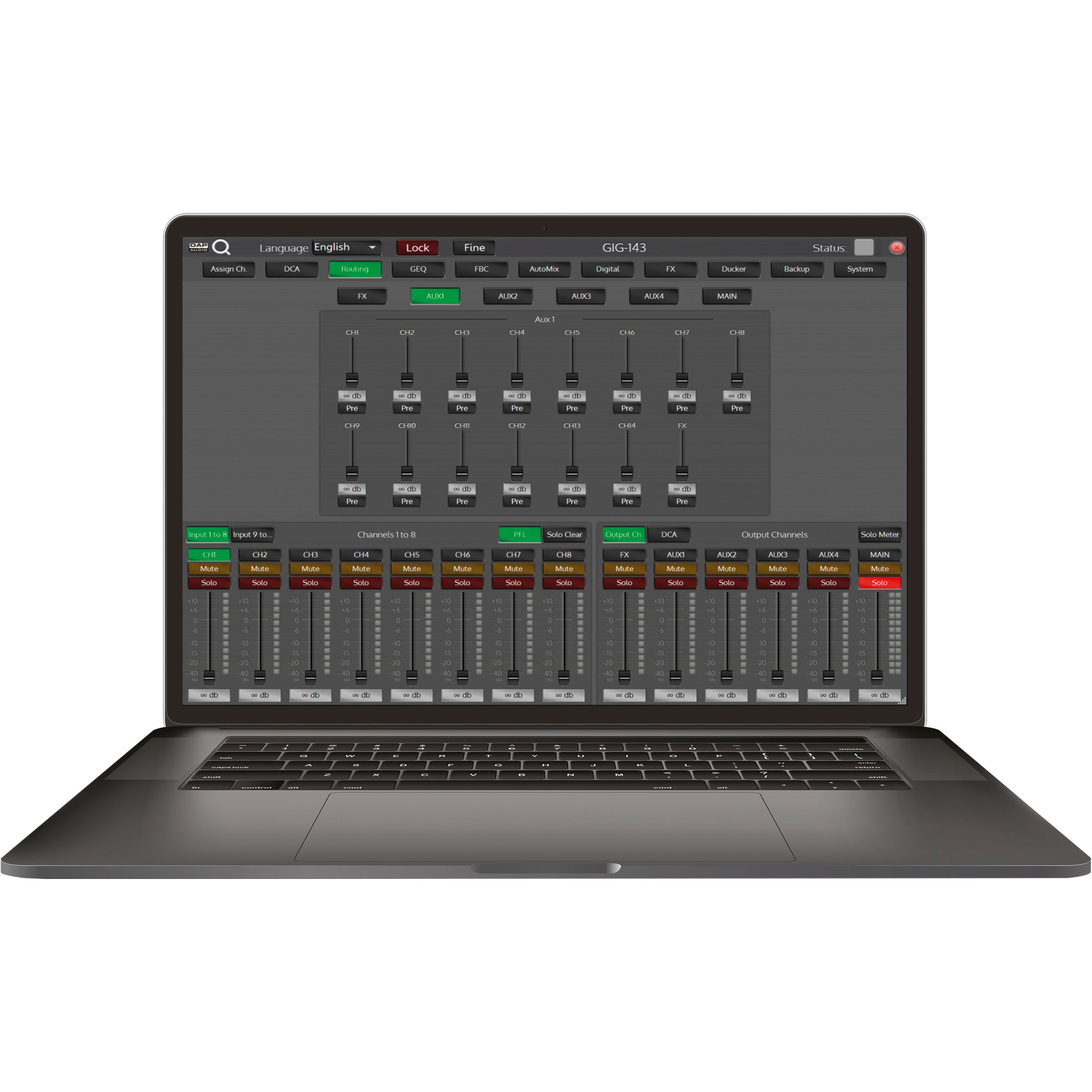 DAP GIG-143TAB digitale mixer rackmodule