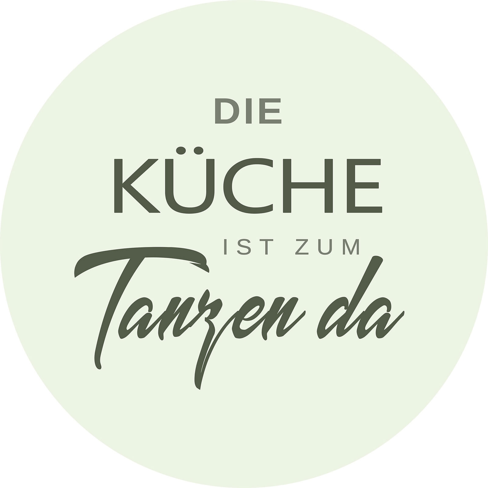 PRO ART Glas Art Bild KÜCHE ZUM TANZEN 20 cm Floatglas