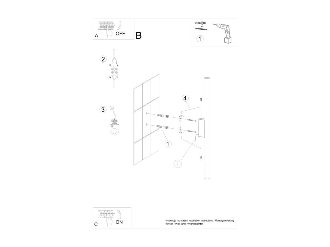 Applique Pastelo moderne en acier - 2 sources lumineuses - L.2,5 x H.50 cm - beige