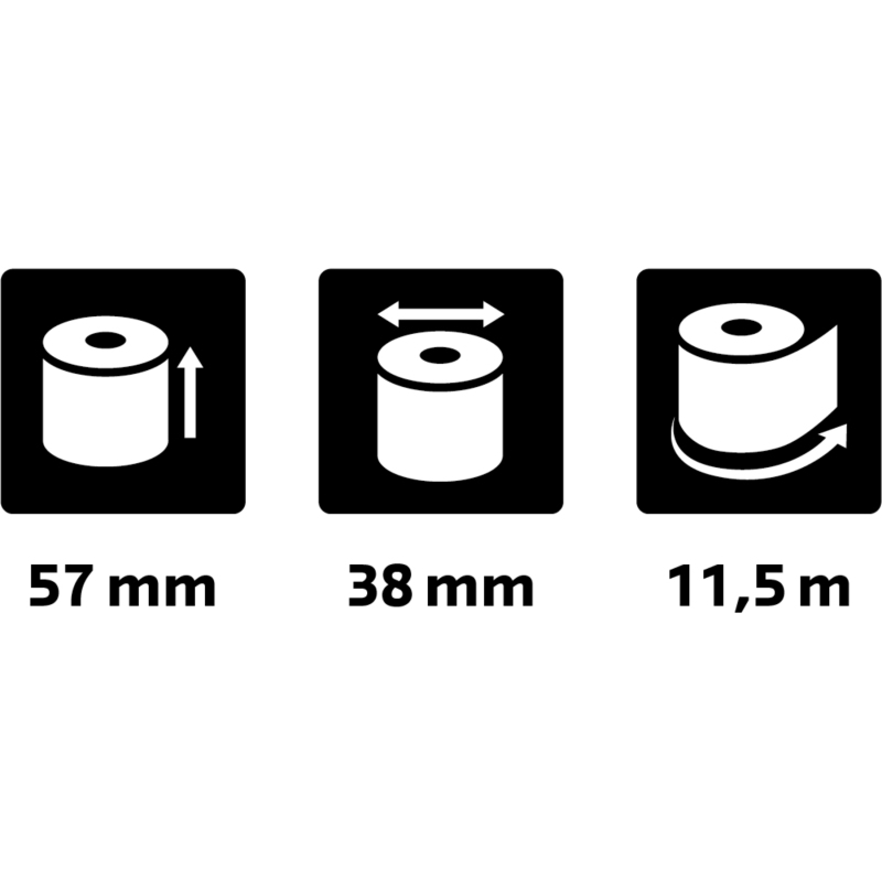 Bobines Caisses Exacompta 5740120V - l 57 mm x L 11,5 m, Ø 38 mm - 1 pli(s) - paquet de 10