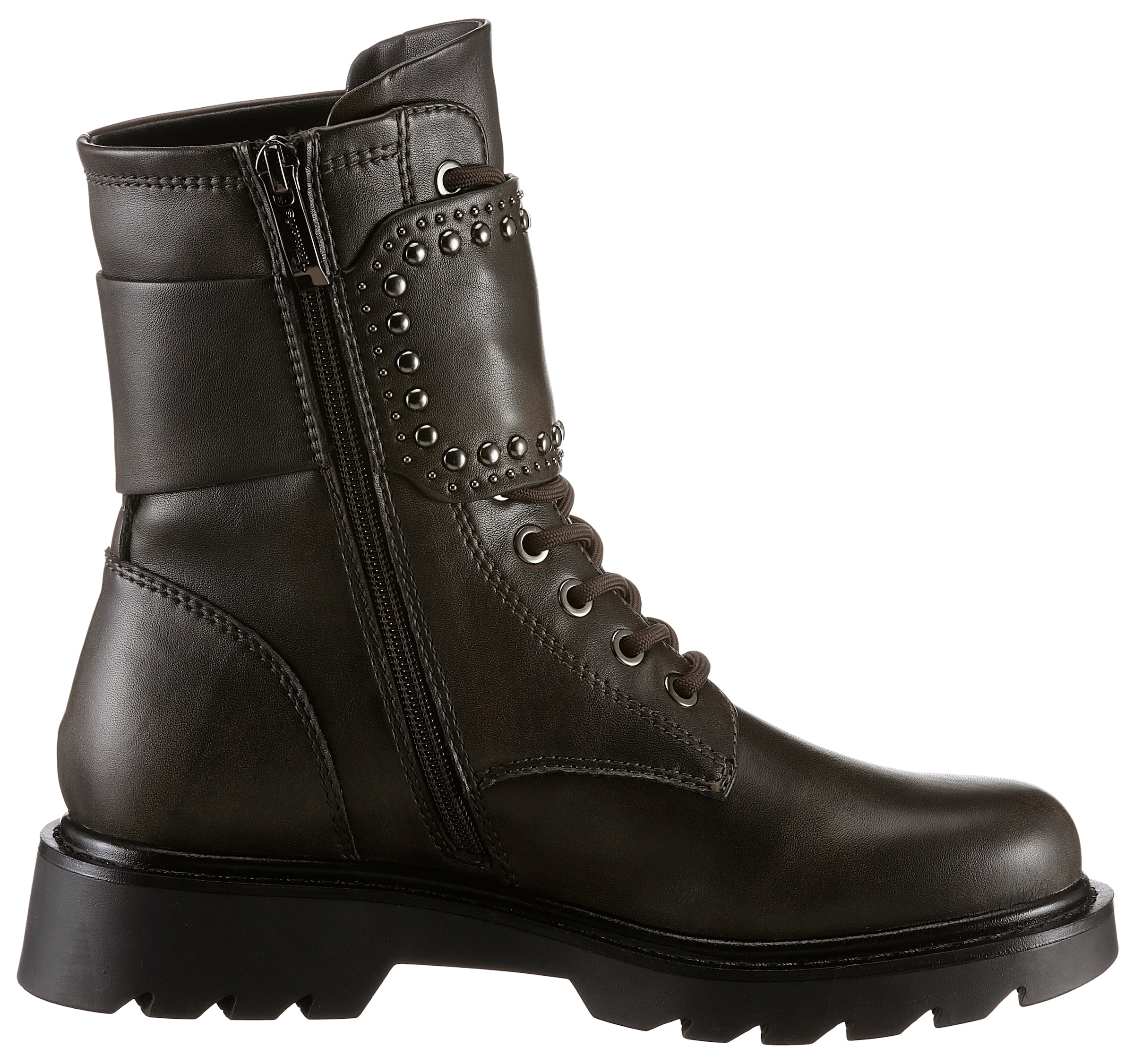 Tamaris Bikerboots  , Blockabsatz, Schnürboots, Schnürstiefelette mit Innenreissverschluss