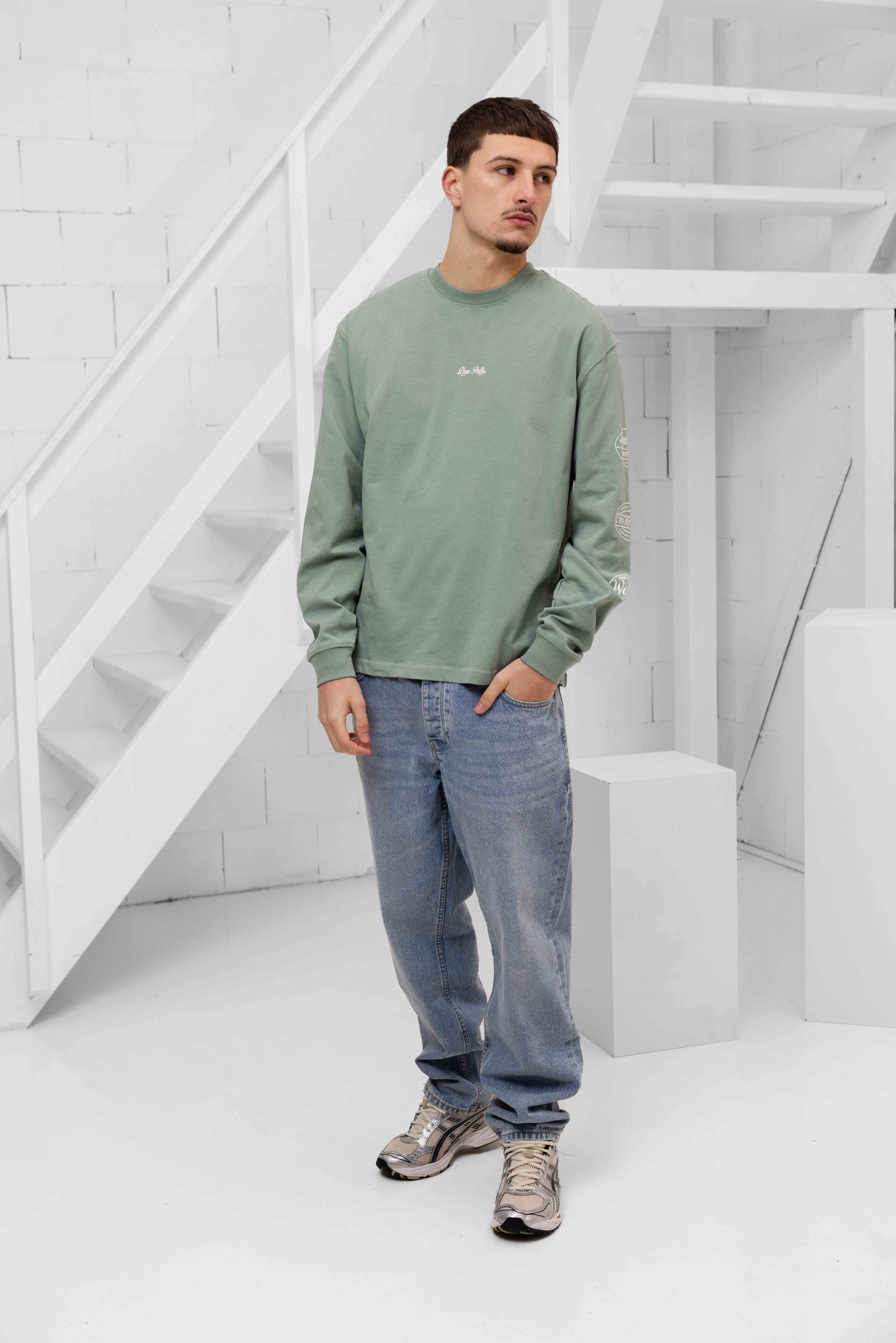 Pure Path Wasteland Patches Longsleeve T-Shirt Heren Lichtgroen