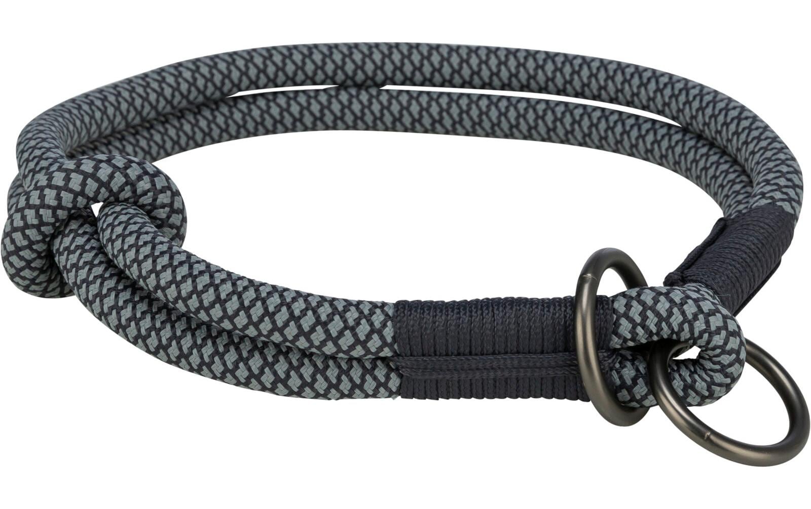 Soft Rope Zug-Stopp-Halsband M, 45 cm, Schwarz/GrauHalsband aus Tau
