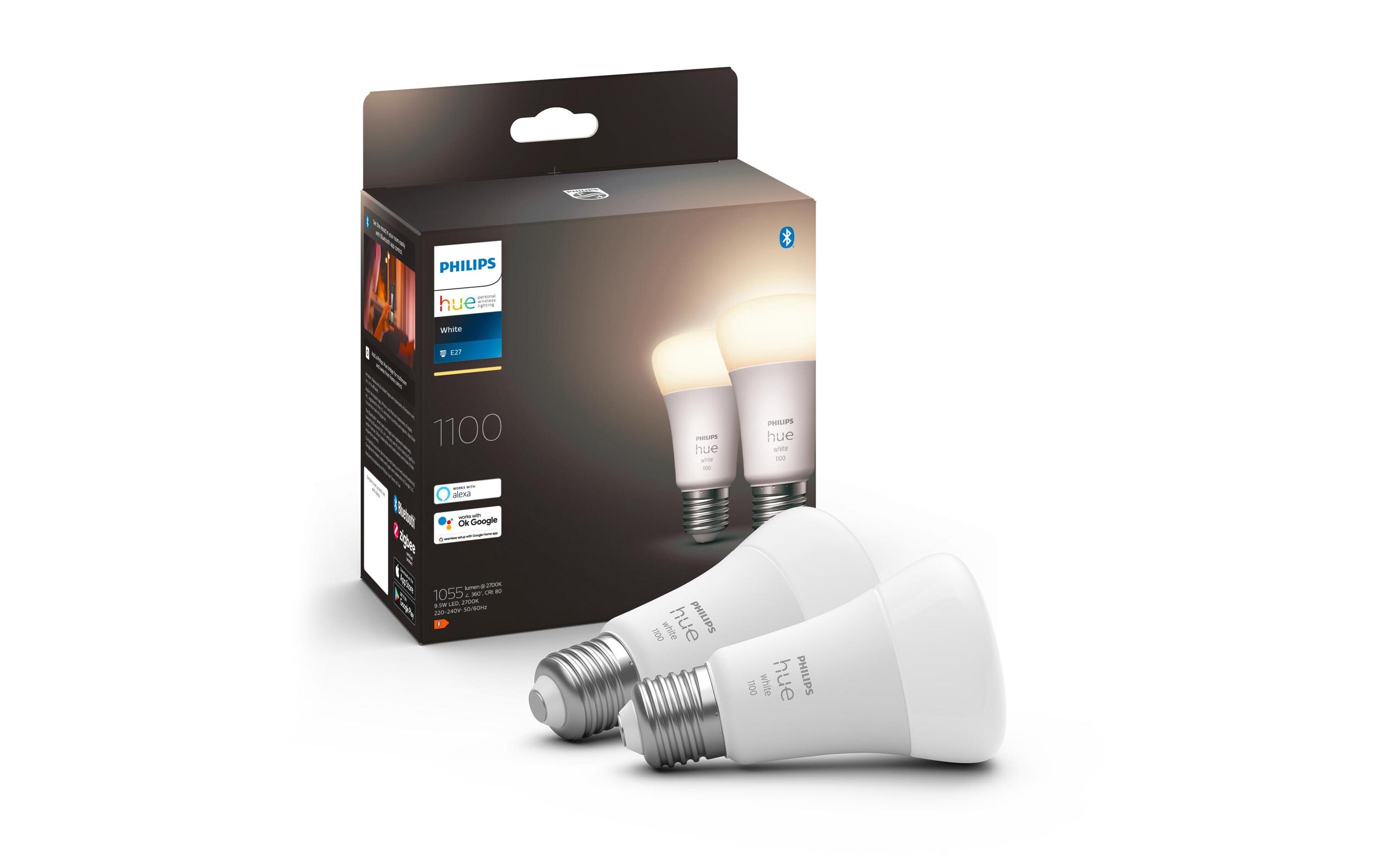 Leuchtmittel White E27 Doppelpack 2 x 1055 lm 9.5WPer Bluetooth steuerbares Hue E27-Leuchtmittel