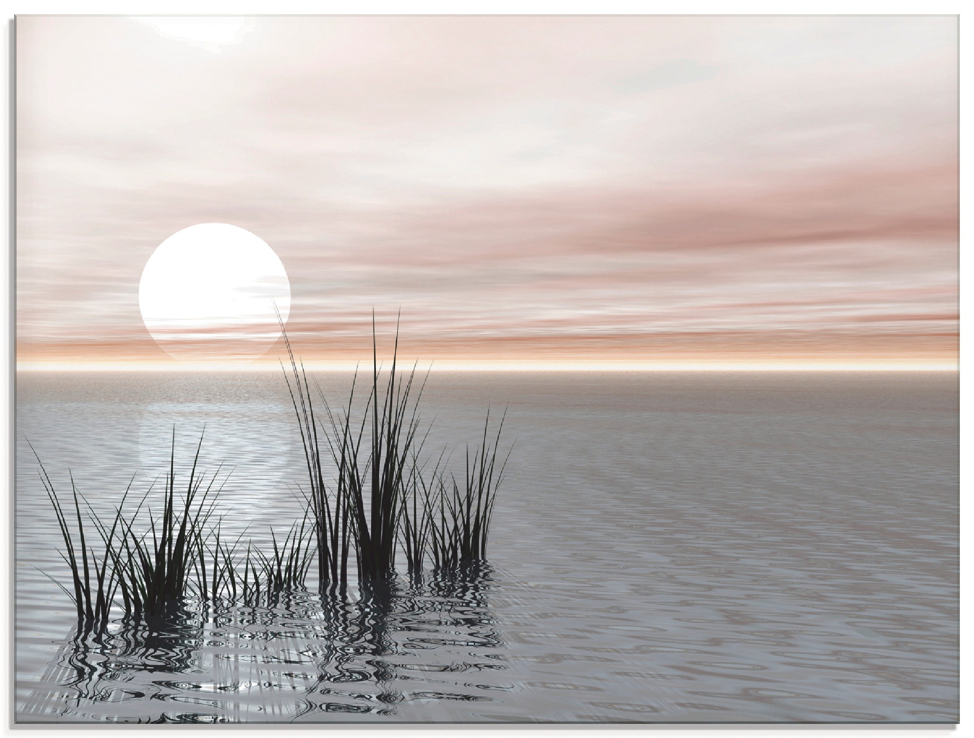 Artland Glasbild »Sonnenuntergang mit Schilf« Sonnenaufgang & -untergang 1 Stk. tlg. in verschiedenen Grössen