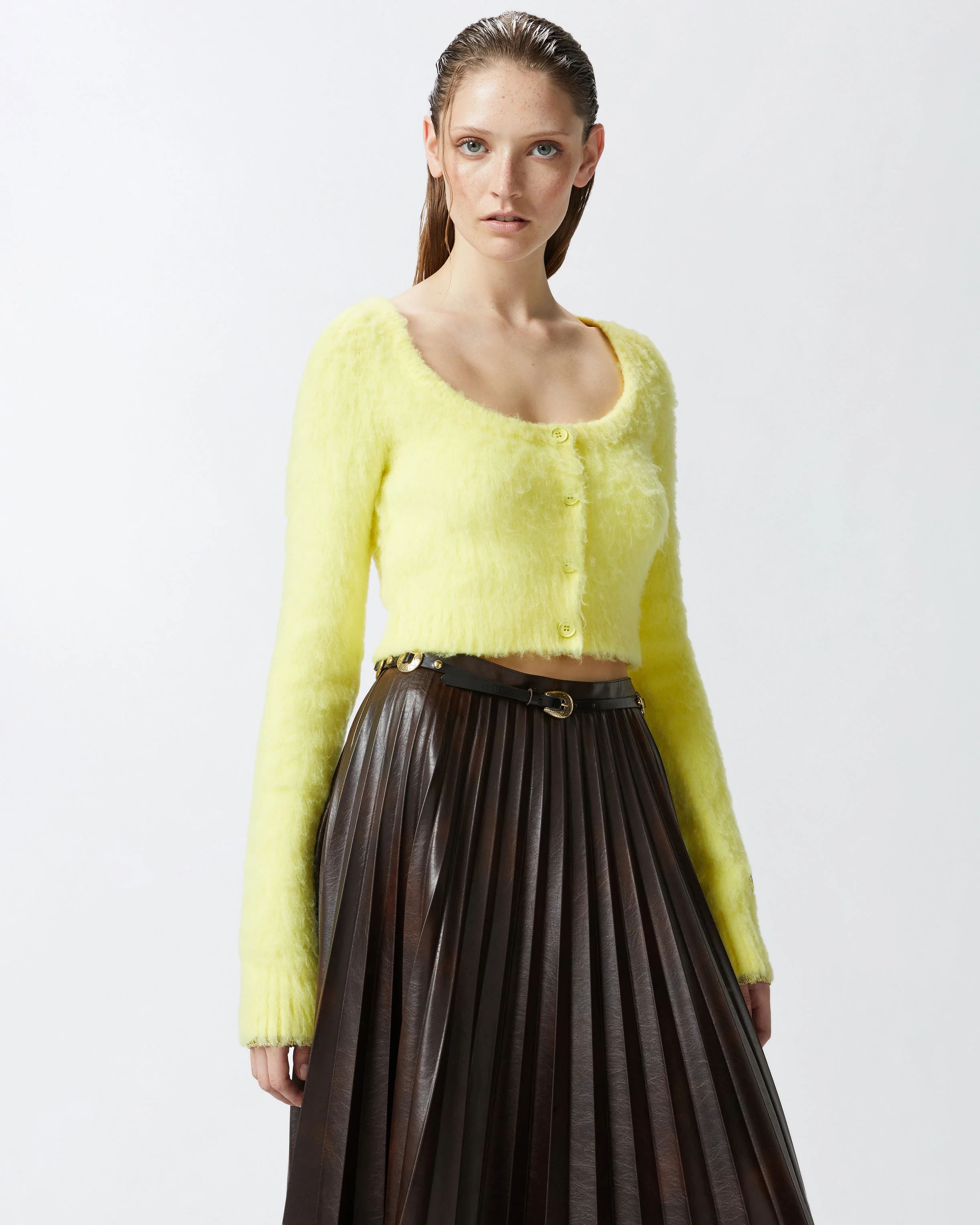 Gilet court en maille douce | Multicolore