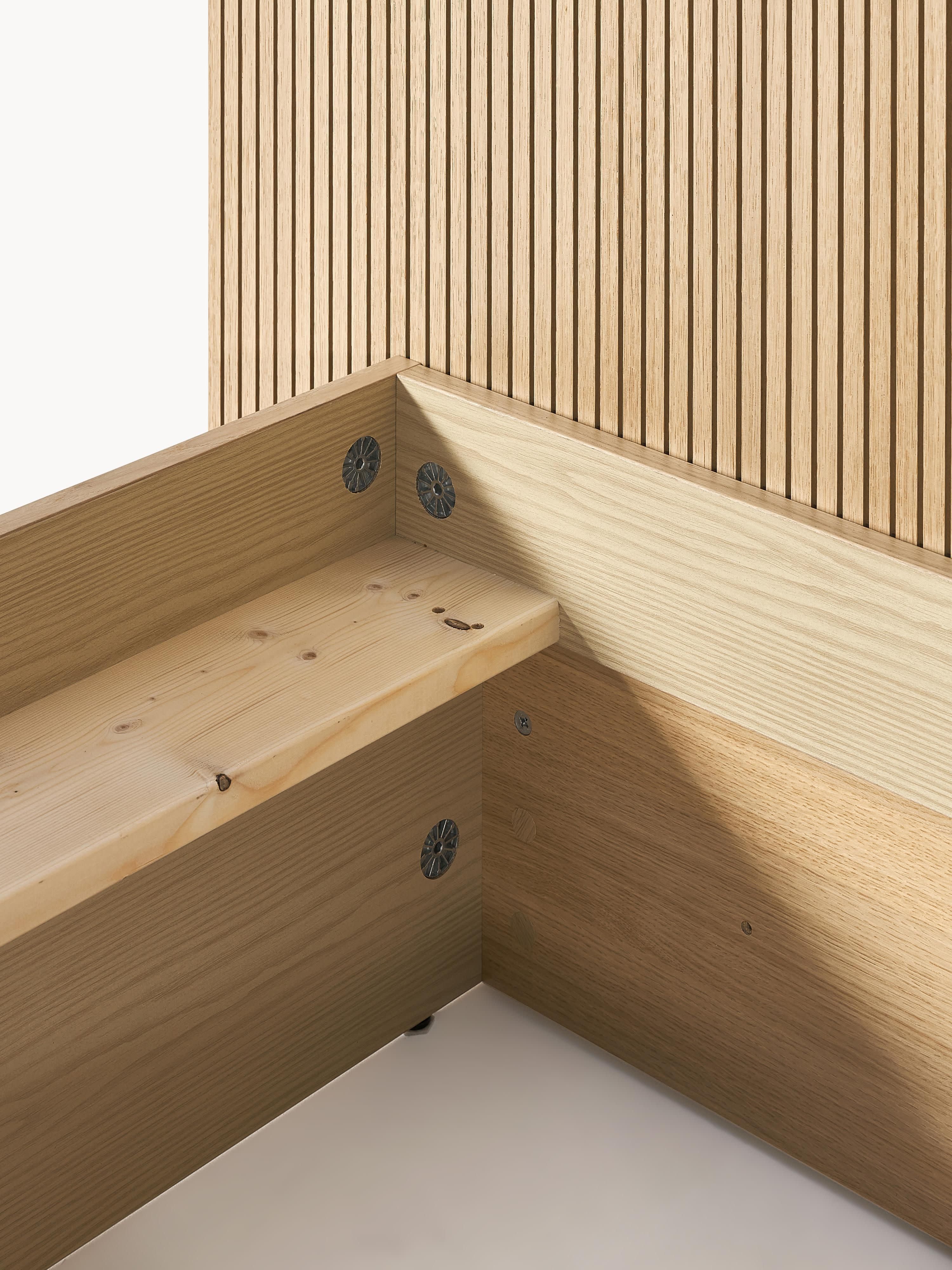 Houten bed Sato met lades en hoofdeinde