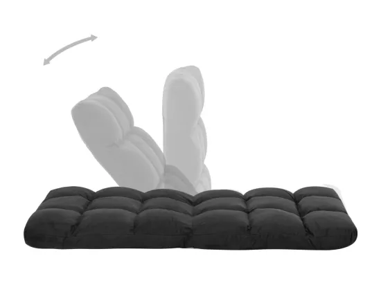 Prolenta Premium - Chaise pliable de sol Noir Microfibre