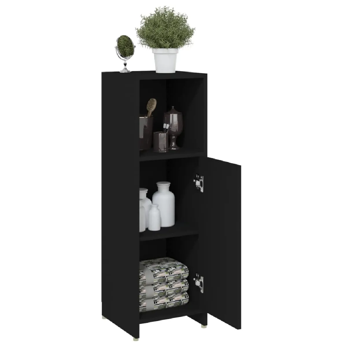 vidaXL Armoire salle de bain - Noir