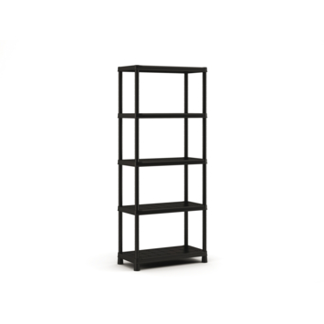 Handson stellingkast kunststof zwart 5 legborden 50 kg/legbord 187x80x40 cm