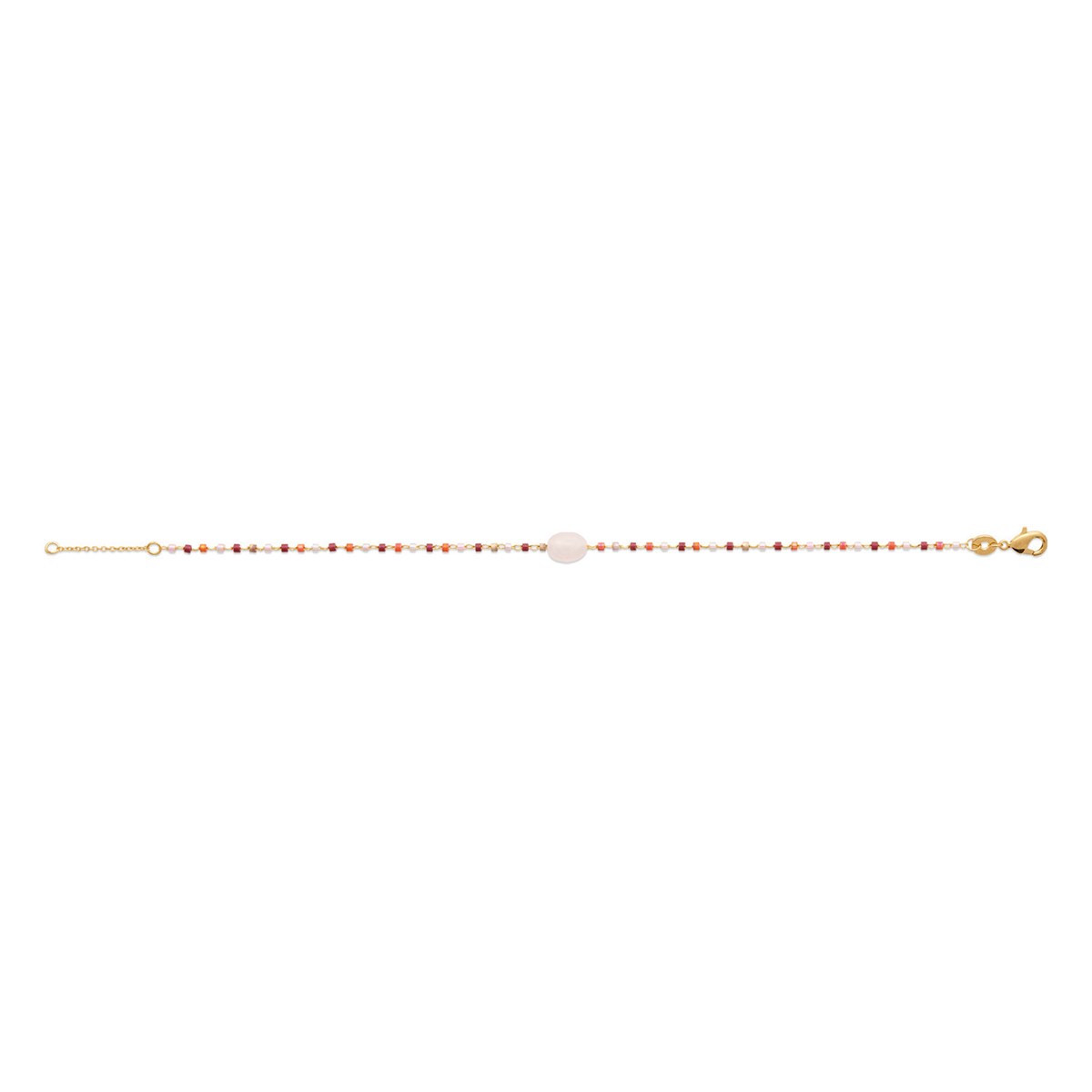 Bracelet Brillaxis plaqué or quartz rose