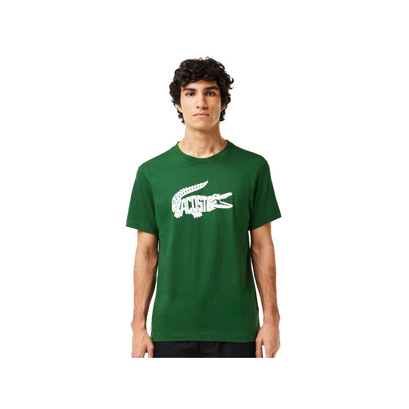 Tee-shirt tennis Lacoste Crocodile Ultra Dry vert