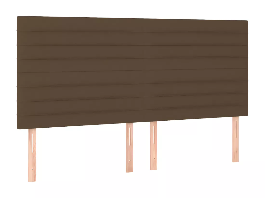 Sommier tapissier matelas et LED Marron foncé 200x200 cm Tissu