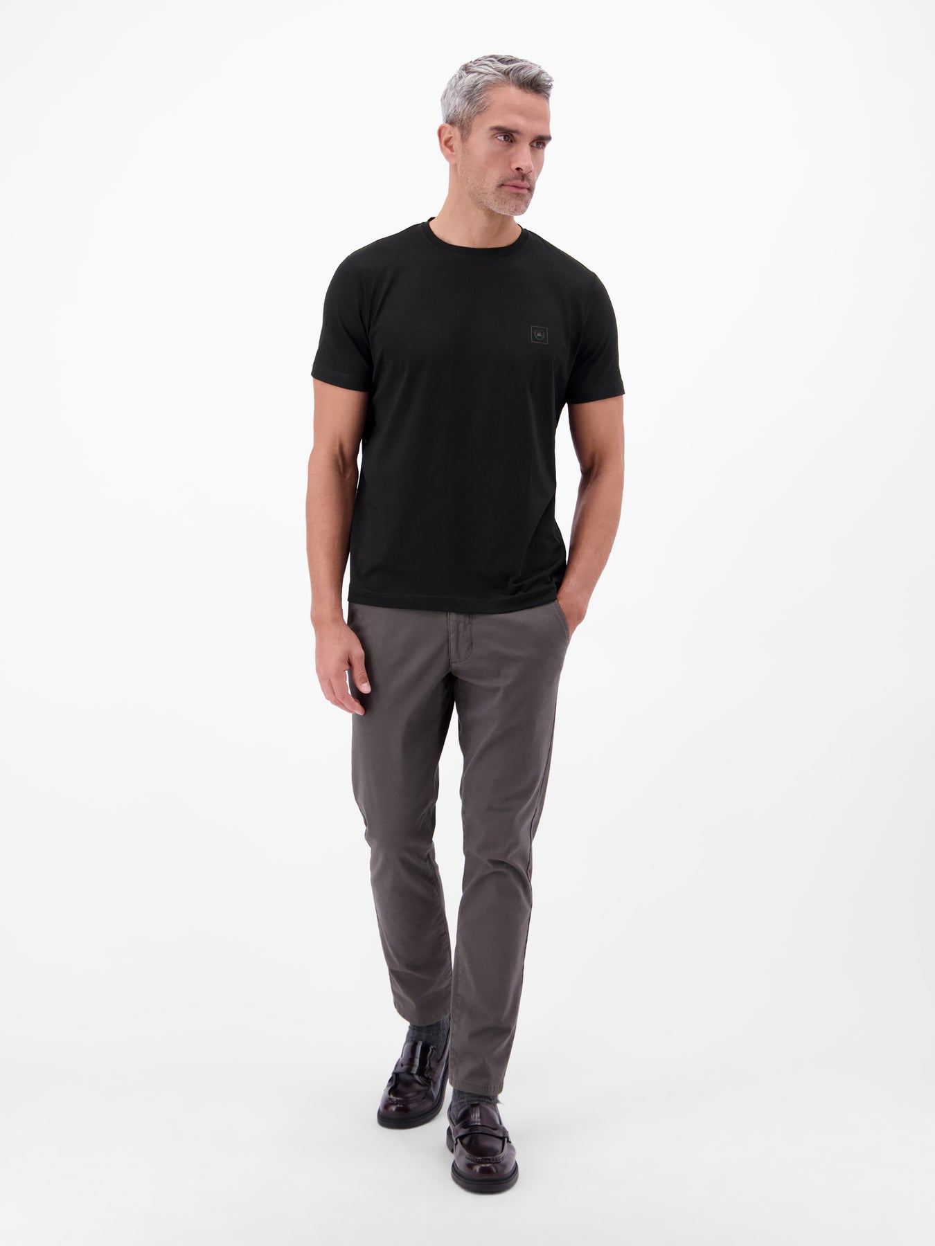 Basic T-Shirt mit LERROS Logo-Print
