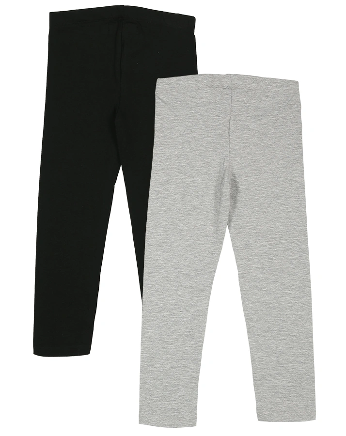 Leggings BASIC 2er-Pack in schwarz/grau melange