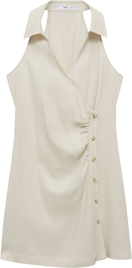 MANGO Wrap shirt dress Light beige