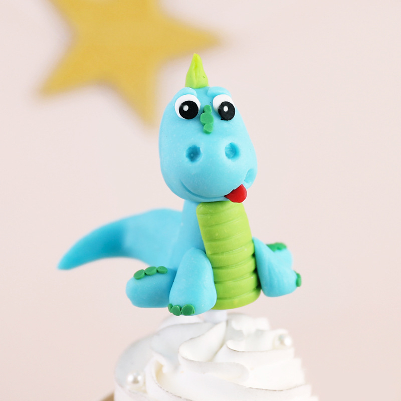 (15-tlg. Set) Kuchenstecker Weichkeramik Kinder Tortenstecker Topper Dekoration für Torten / Kuchen - Dinosaurier