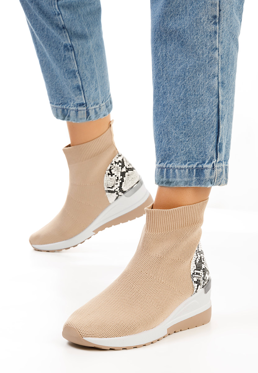 Baskets chaussette bruns Pieve