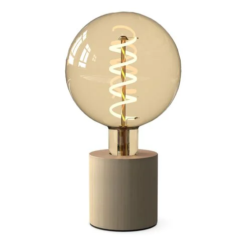 ampoule led globe xl + pied en bois E27 4W 100lm