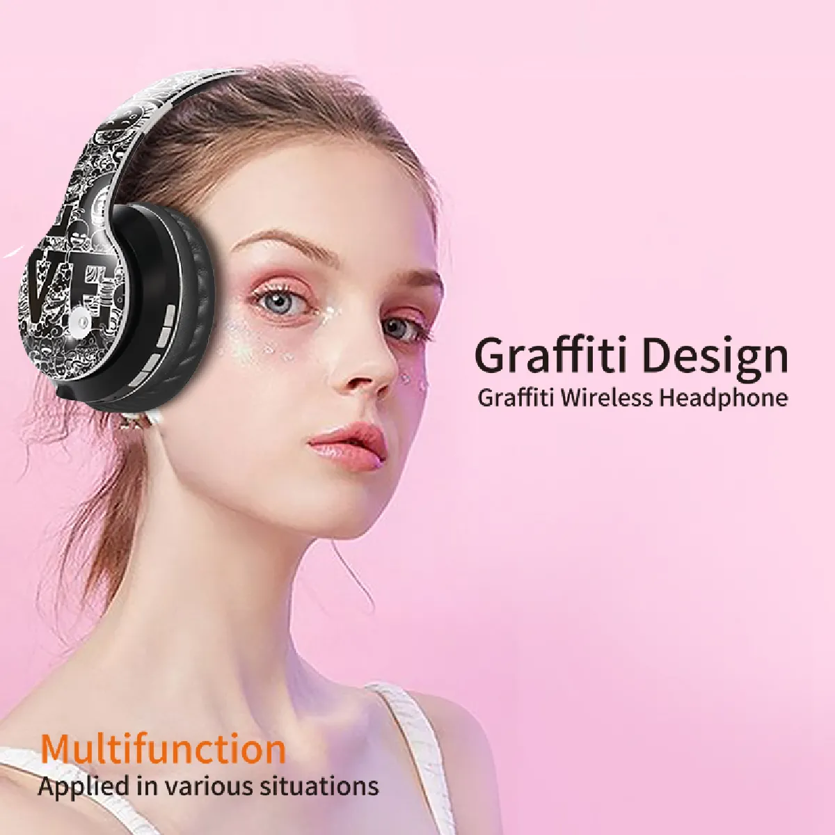 Universal Casque Bluetooth Basses - Noir