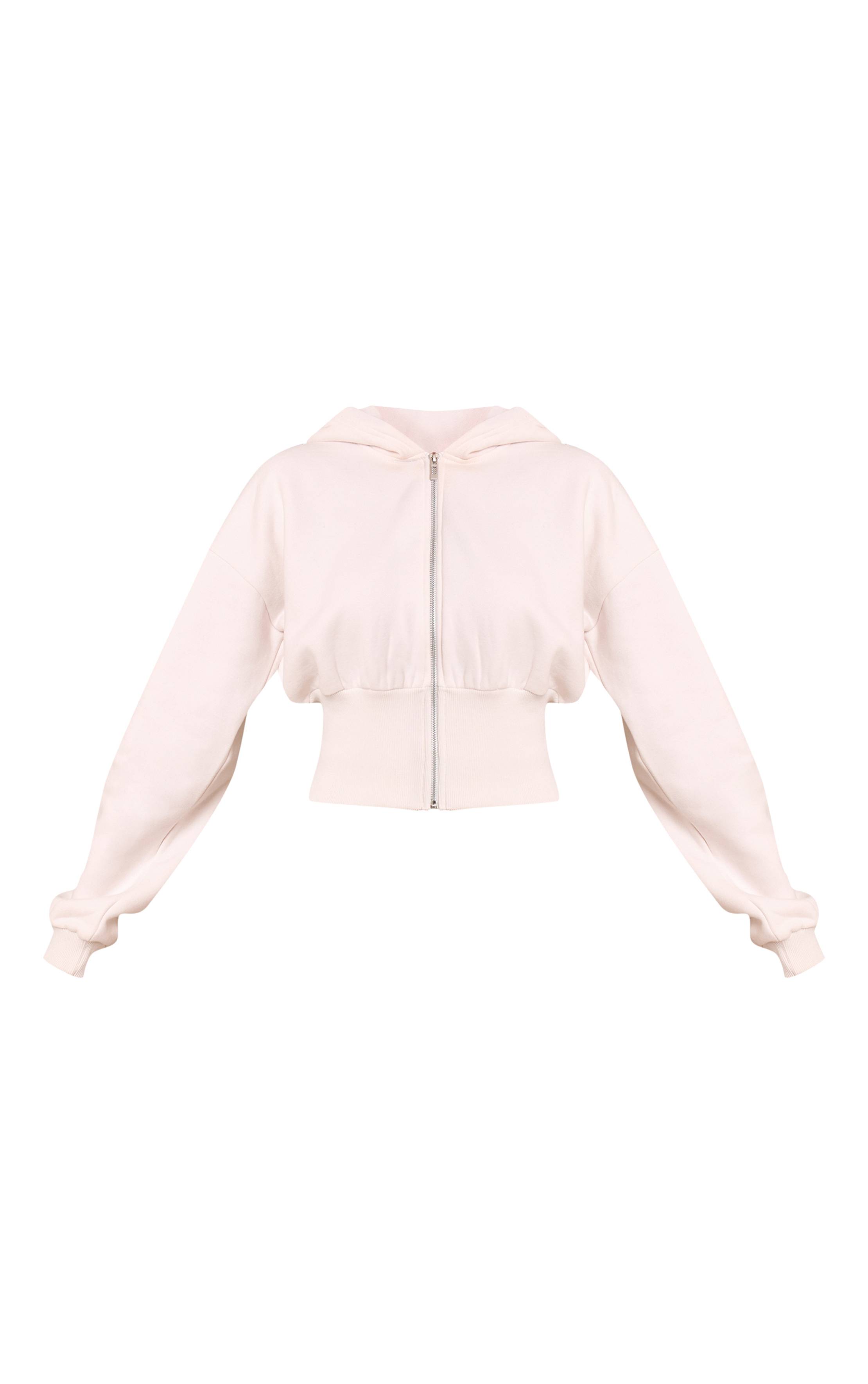 Crème Veste Zippée Cintrée En Molleton