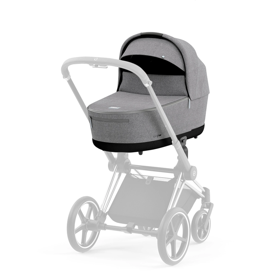 cybex PLATINUM Kinderwagenaufsatz für New Priam und e-Priam Lux Carry Cot Manhattan Grey Plus