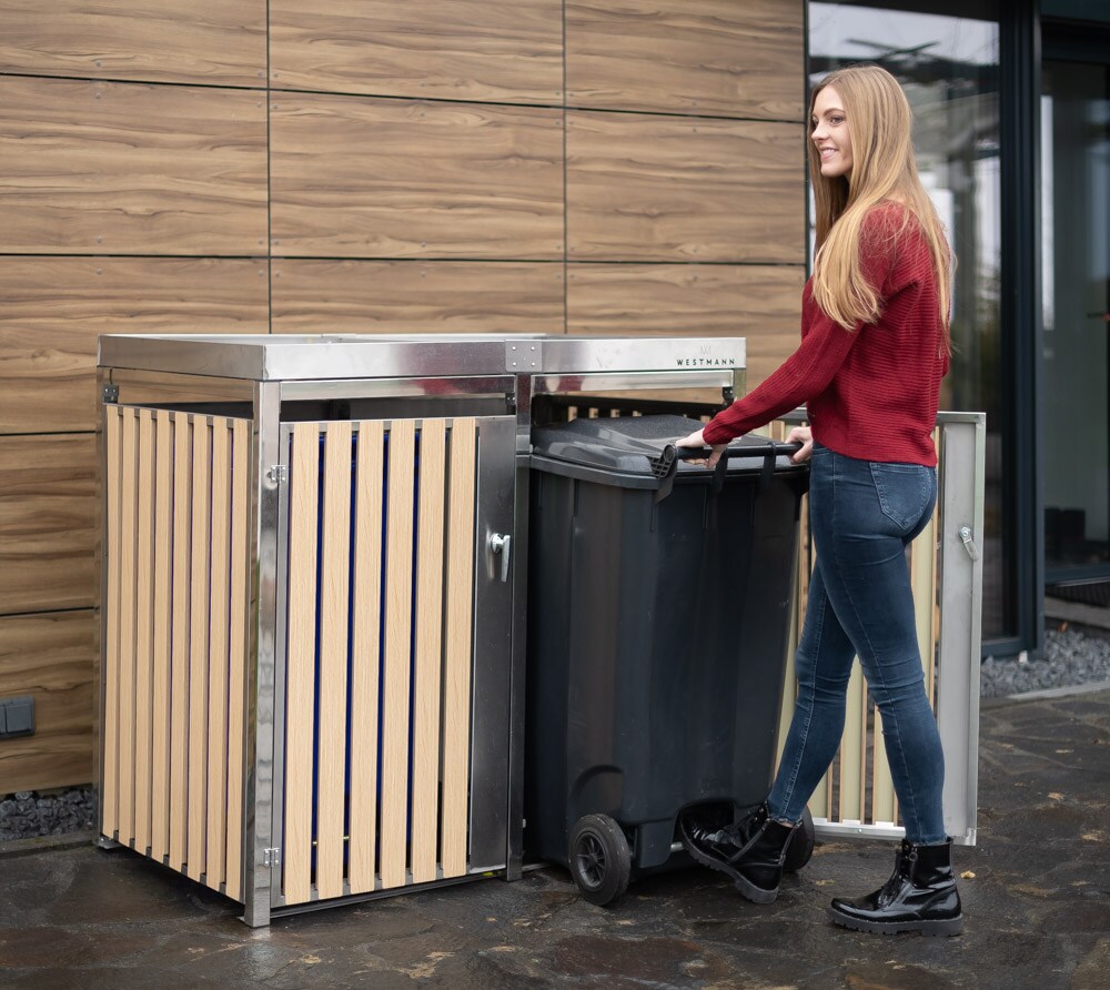 Westmann Mülltonnenbox und Geräteboxinkl. Pflanzkastendach versch. Ausführungen