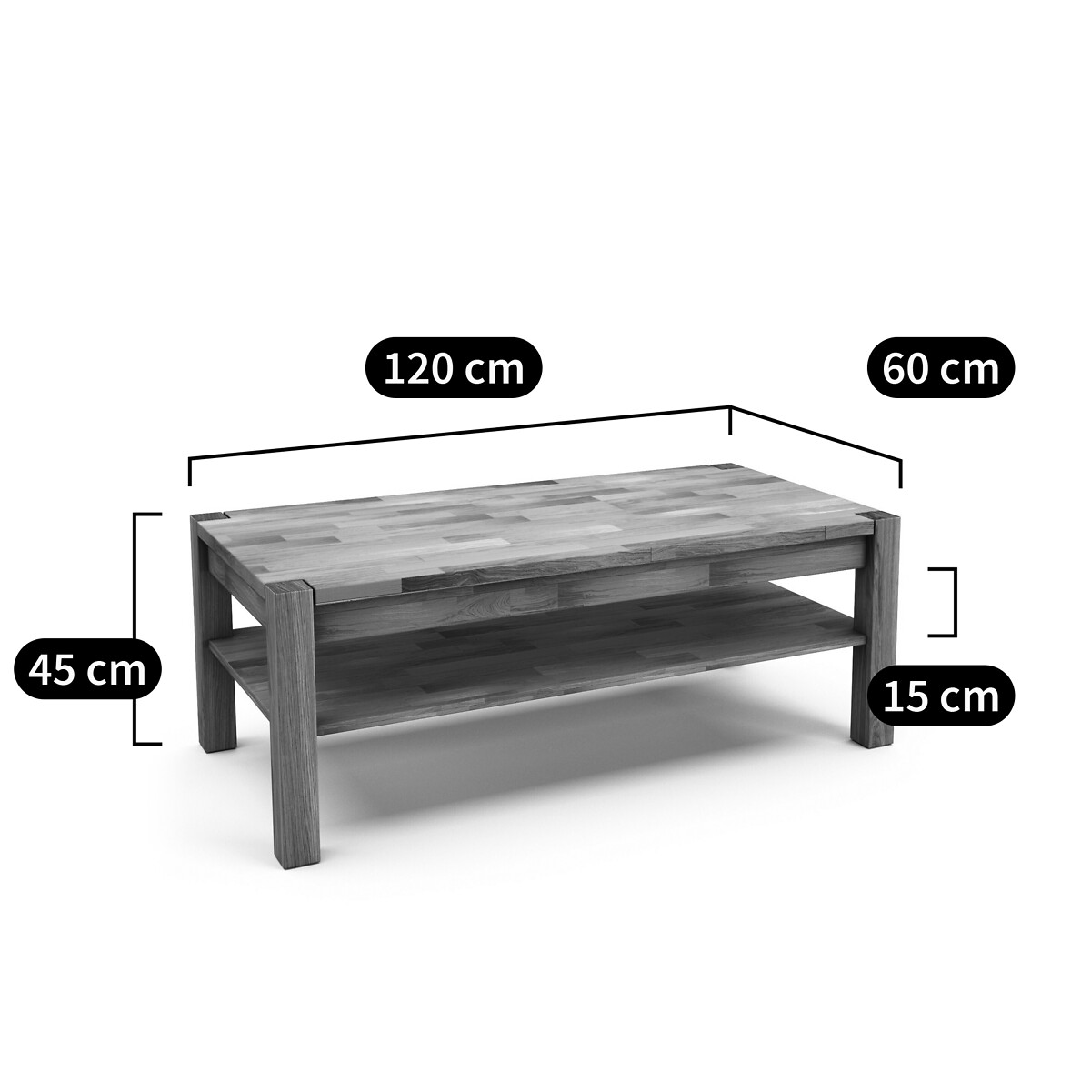 LA REDOUTE INTERIEURS<br>Mesa de centro de carvalho oleado, Adelita