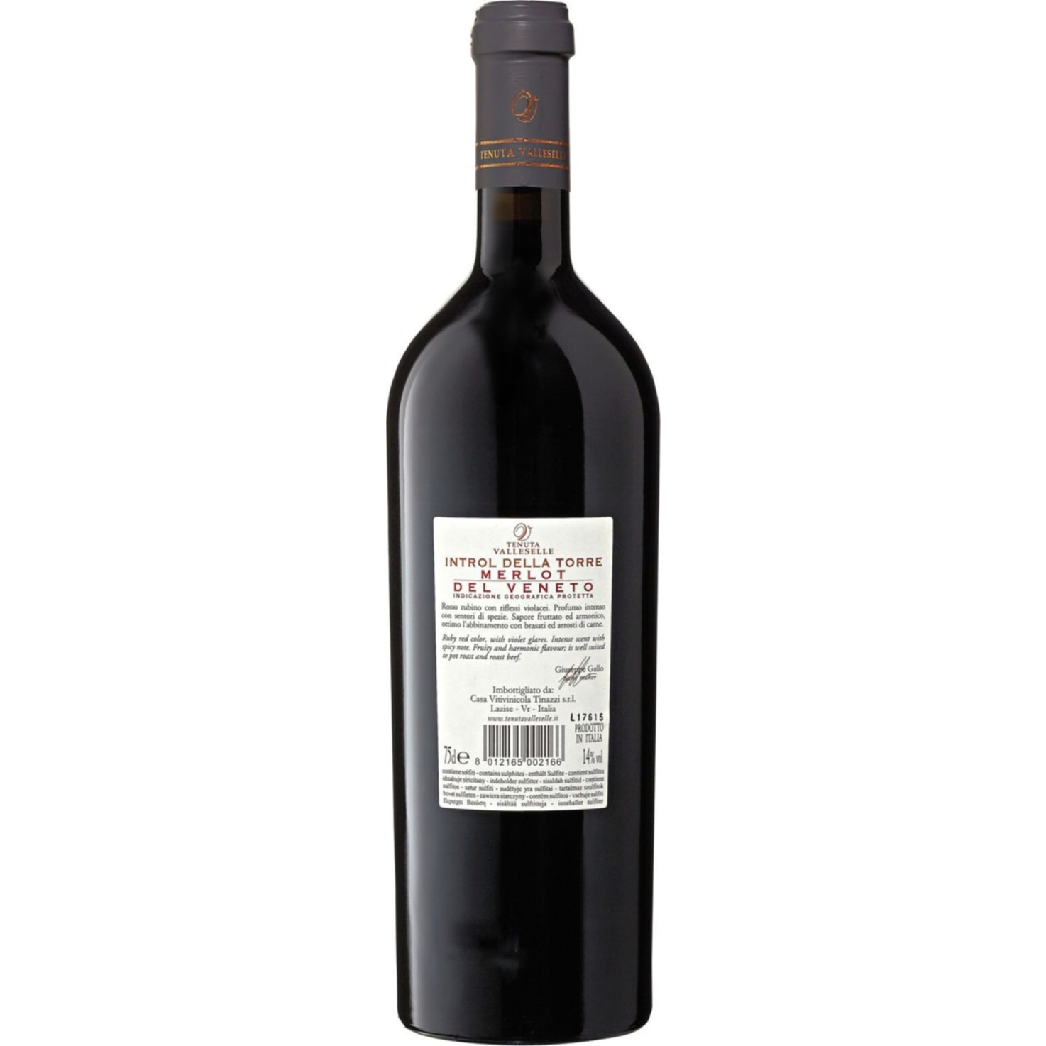 Venezie IGT Merlot Introl della Torre Tenuta Valleselle -75cl