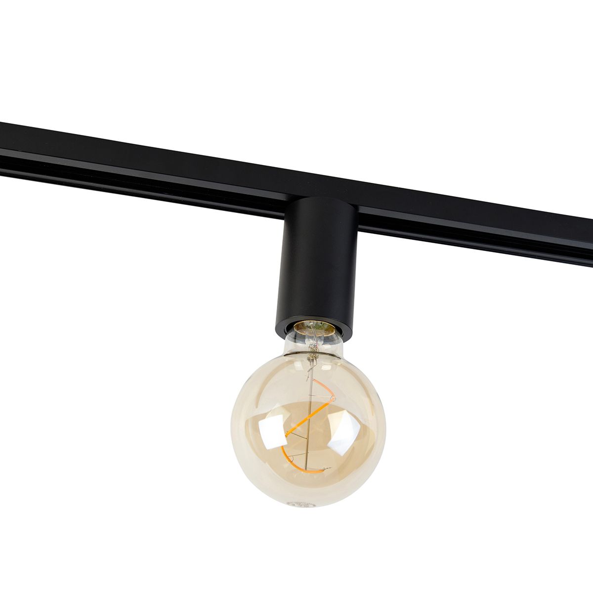 E27 fitting met rail ophanging voor 1-fase rail zwart - Iconic Jeana