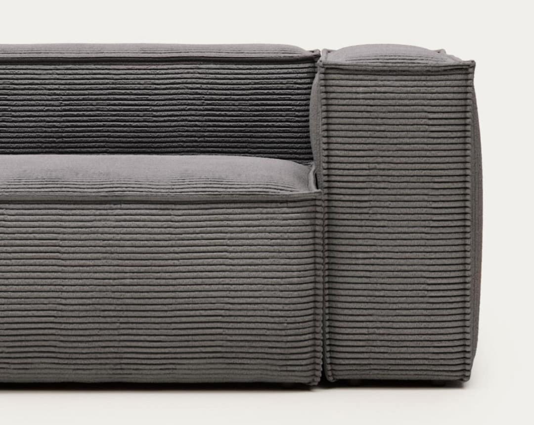 Kave Home Sofa 2-Sitzer BLOK Cord grau