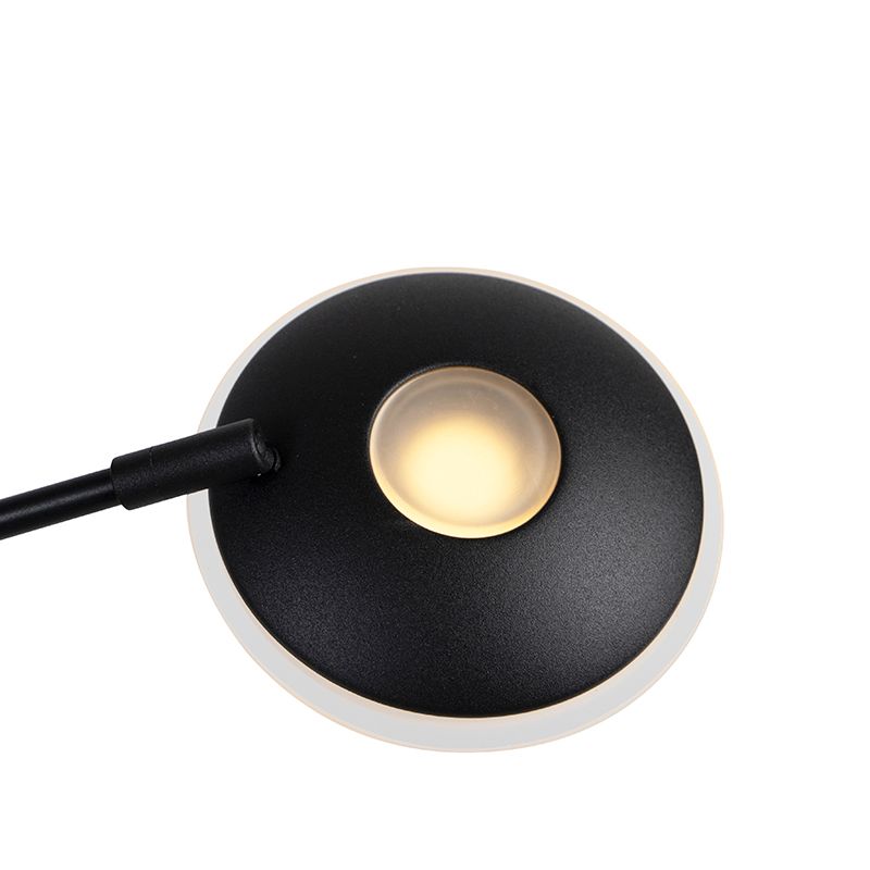 Vloerlamp zwart met leesarm incl. LED en USB-poort - Sevilla