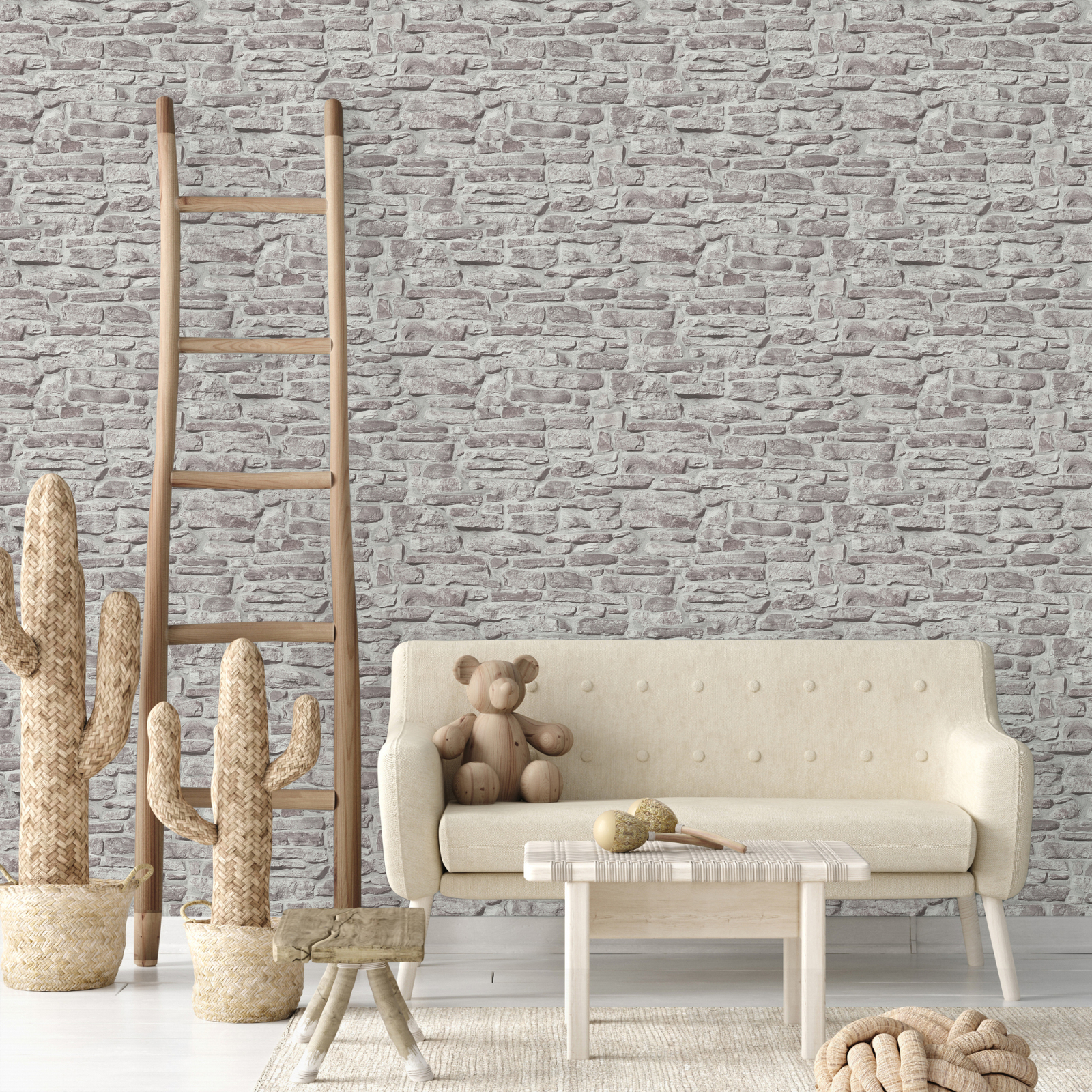 A.S. Creation Vliestapete BRICKS & STONES - grau - Steinoptik - 10 Meter