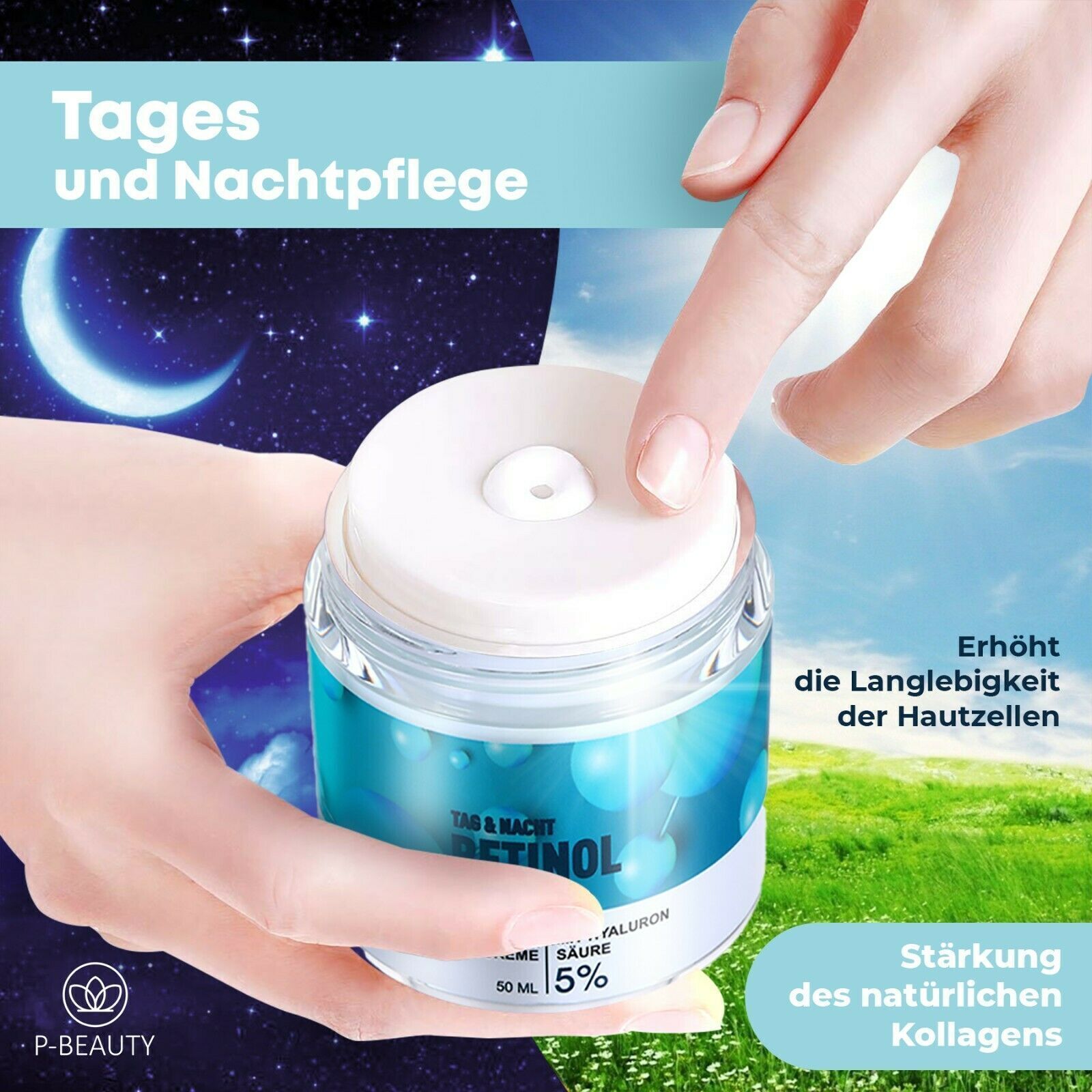 P-Beauty Anti-Aging Retinol Creme mit Hyaluronsäure
