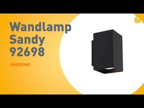 Moderne wandlamp zwart vierkant 2-lichts - Sandy