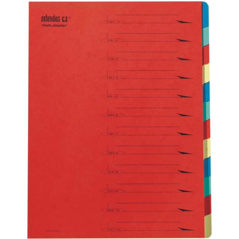 Trieur carte Extendos 12 divisions rouge