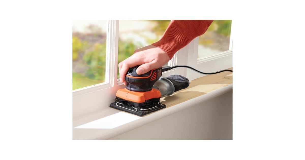 BLACK+DECKER220W 1/4 vel schuurmachine met handpalmschakelaar KA450-QS vlakschuurmachine  (Oranje/zwart)