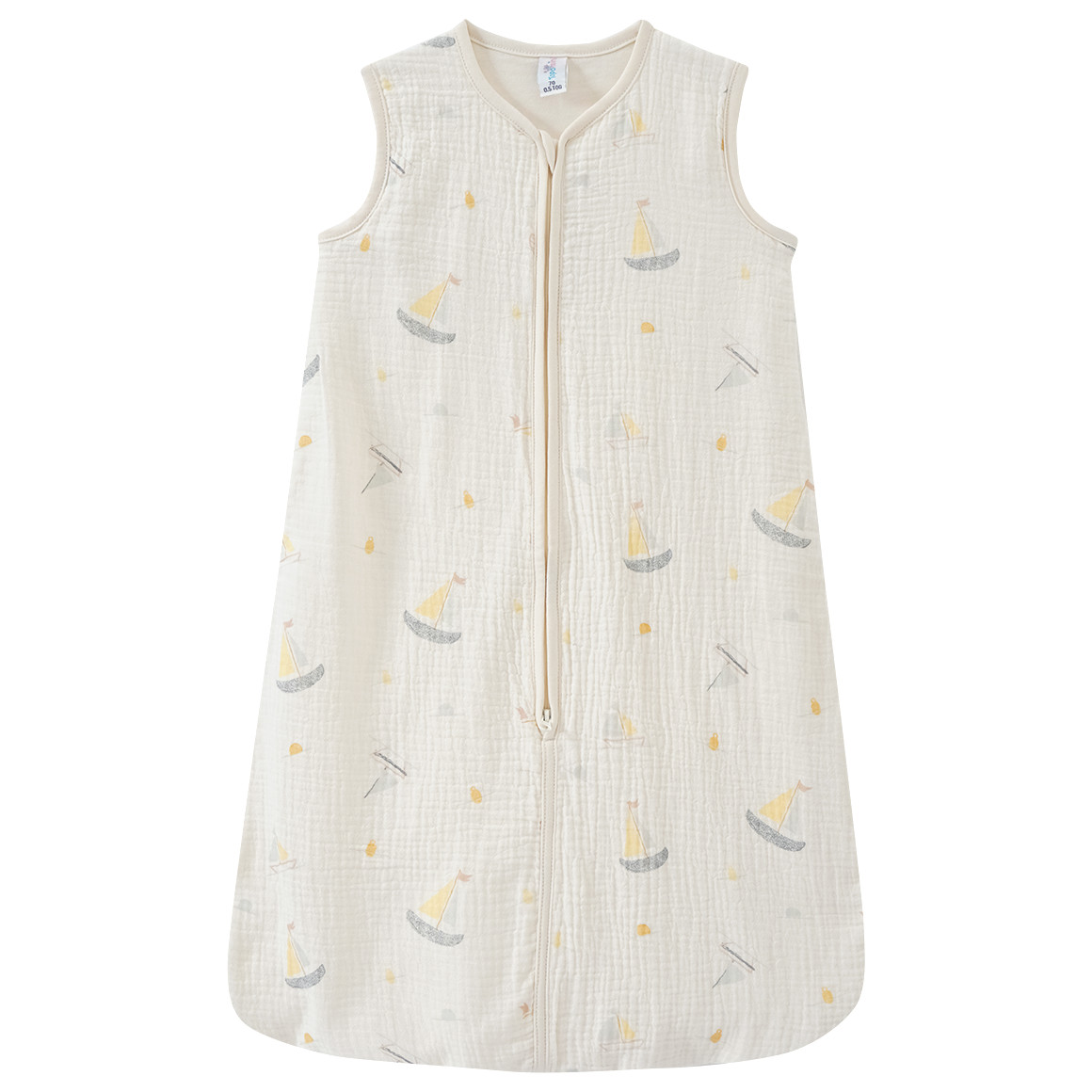 Topomini Baby Musselin-Schlafsack mit Segelbooten creme