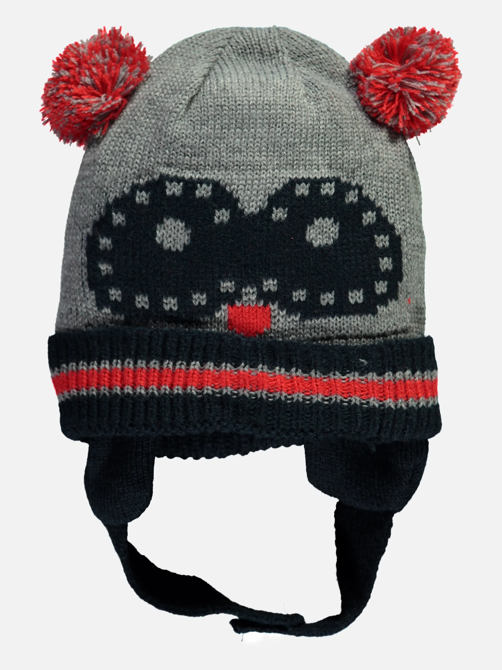 Baby Jungen Mütze mit Pompoms als Öhrchen