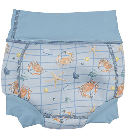 Mikk-Line Schwimmwindel - UV50+ - Verwaschener Denim m. Karos/Pr