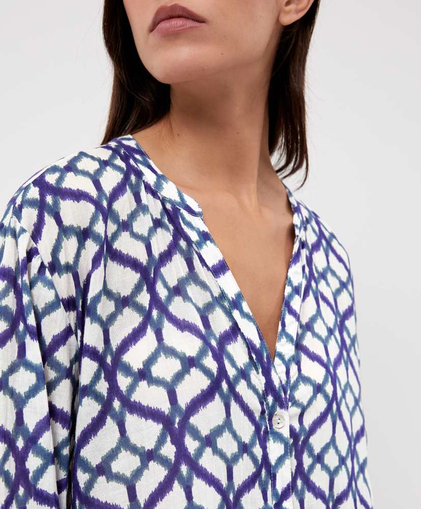 Vestido túnica, 100% algodão, estampado