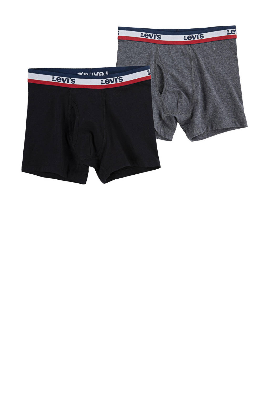 boxershort Logo - set van 2 zwart/grijs melange