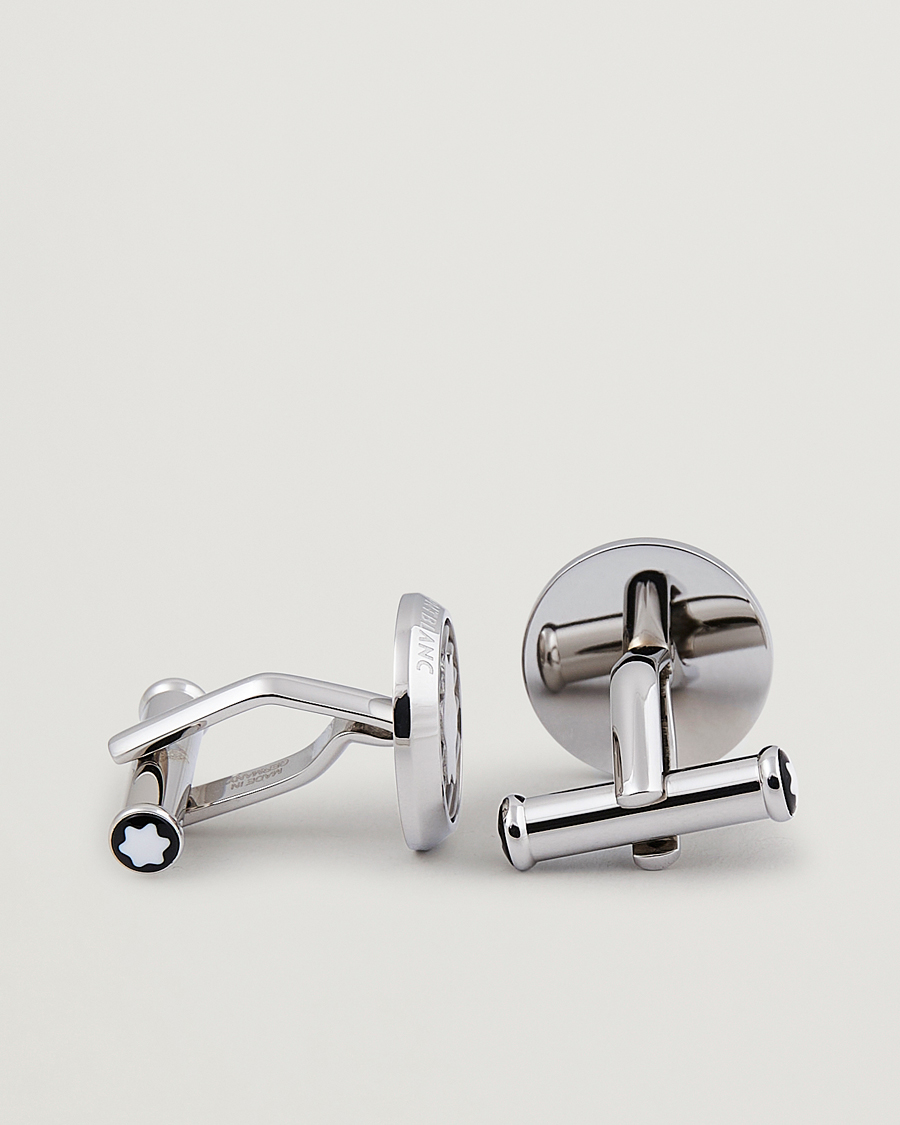 Montblanc Steel Cufflinks Corrugated Emblem