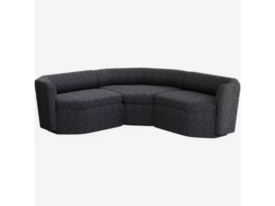 HABITAT - Canapé modulable 3 places en tissu - Noir obsidienne - Design by Anthony Guerrée - Umberto