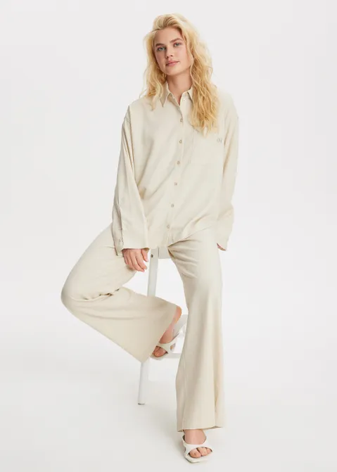 Linnen blouse zand (ZND.L)